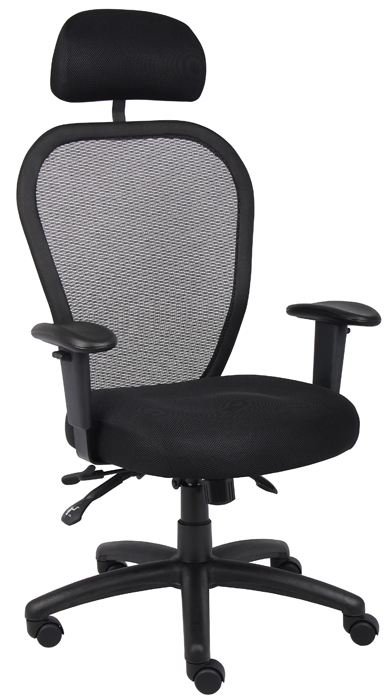 Mesh Chair W/3 Paddle Mechanism & Headrest